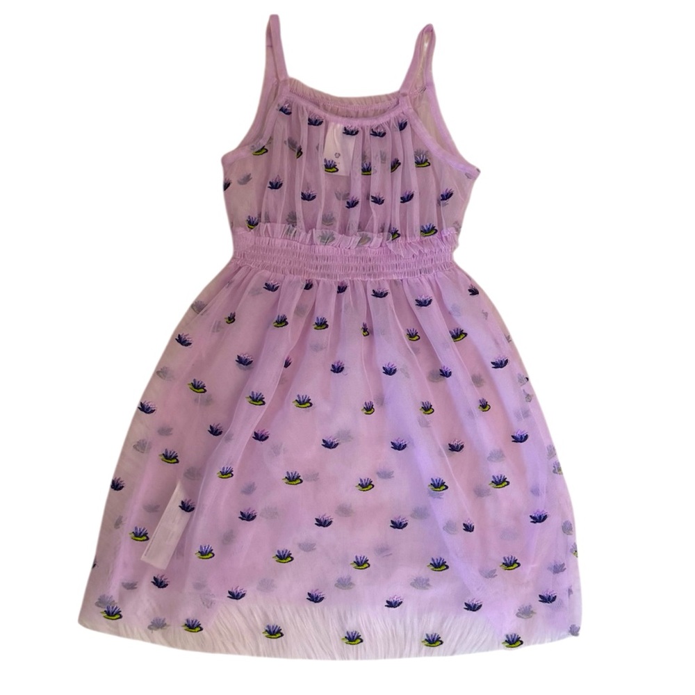 Disney Princess Lavender Tulle Embroidered Lily Pads Girls Lavender Dress Size 5